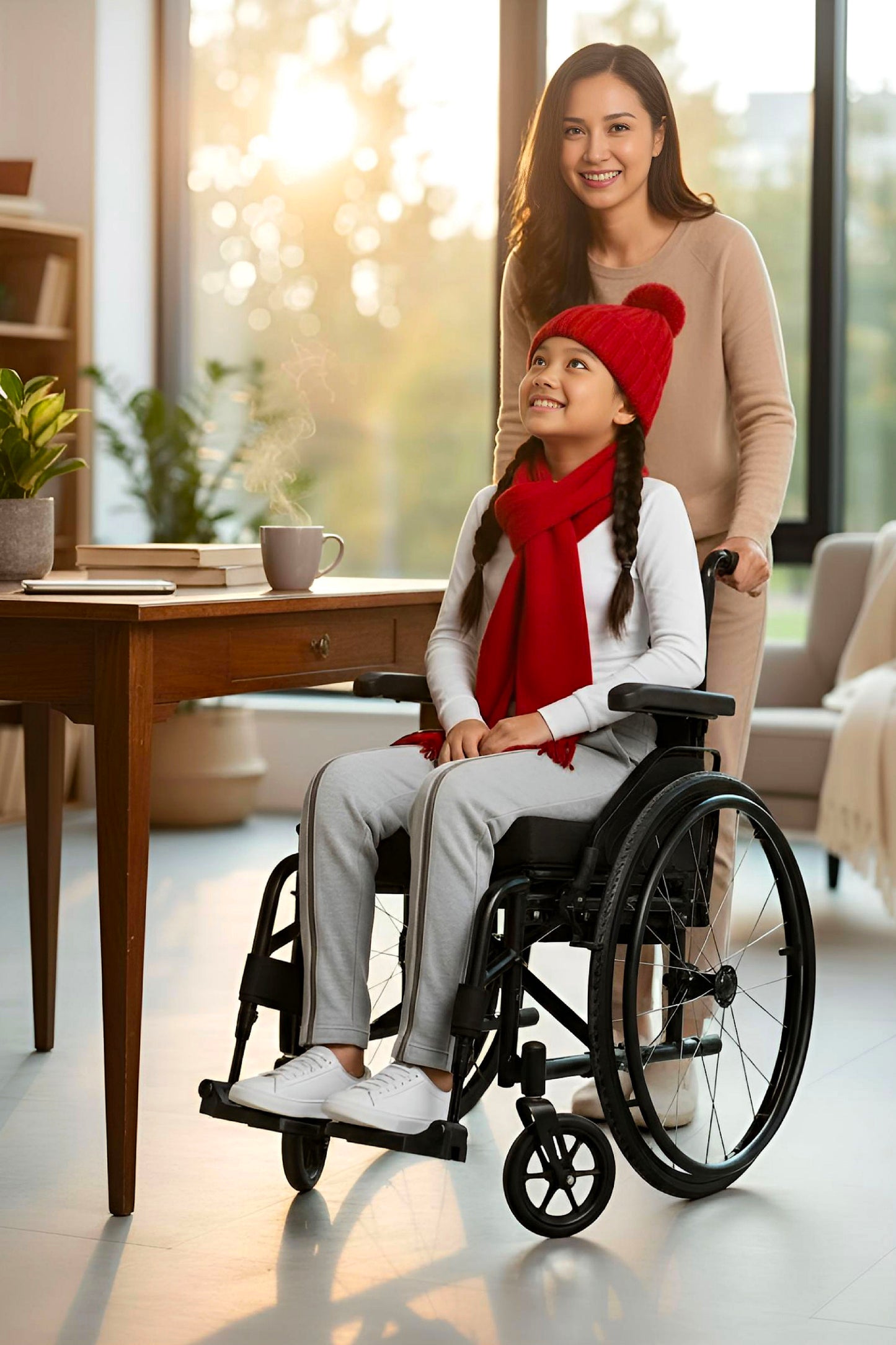 Adaptive Kids Sweatpants with Full-Leg Zippers for Easy Undressing