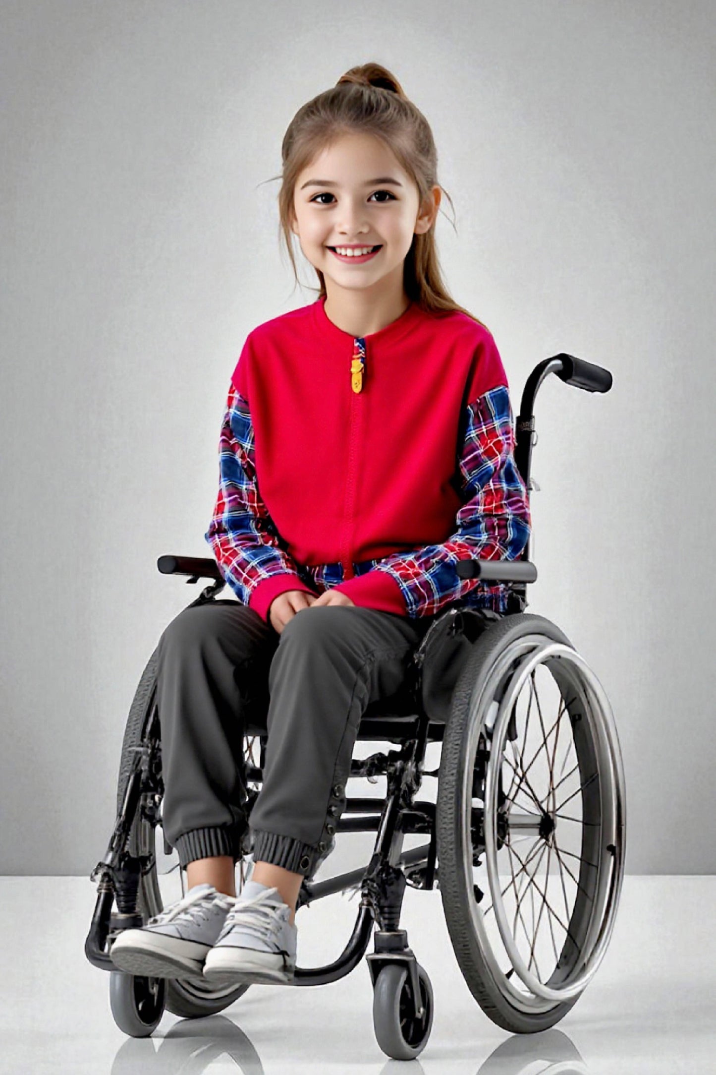 Adaptive Kids Sweatshirt: Magnetic Zipper, Easy-Undressing Sleeves