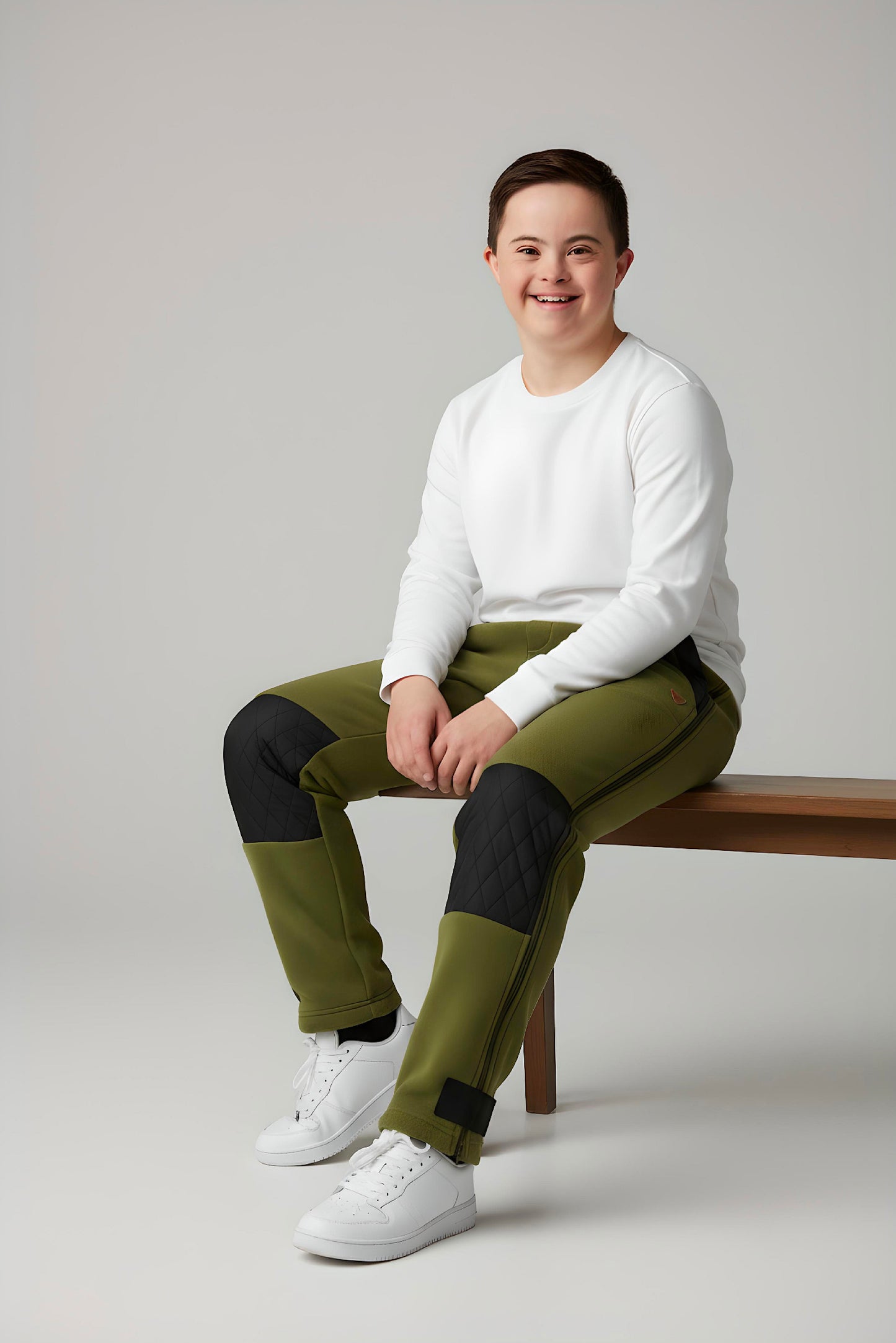 Adaptive Kids Polar Pants, Adjustable Waist, Knee Insert & Full Zipper for Easy Undressing