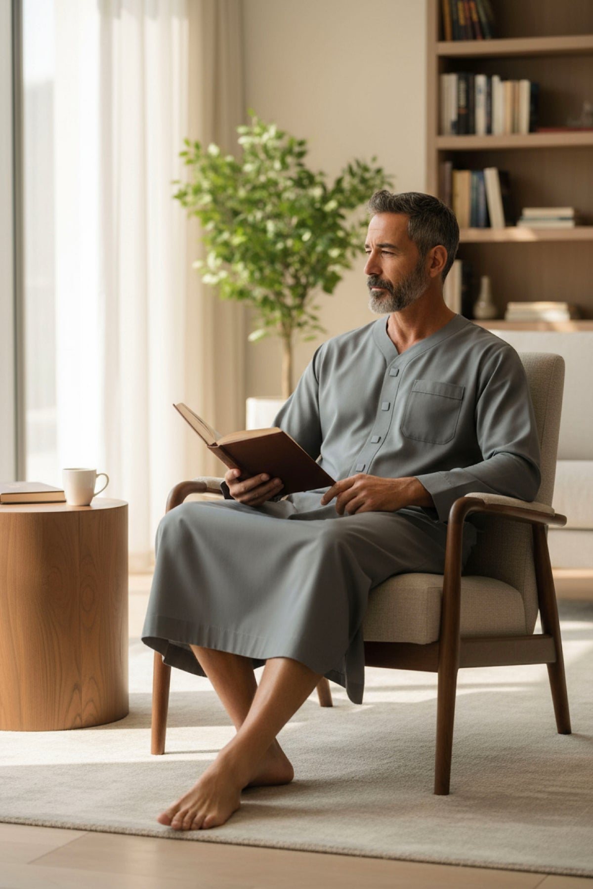Men's Adaptive Pyjama Robe: Sophistication and Comfort for Medical Needs