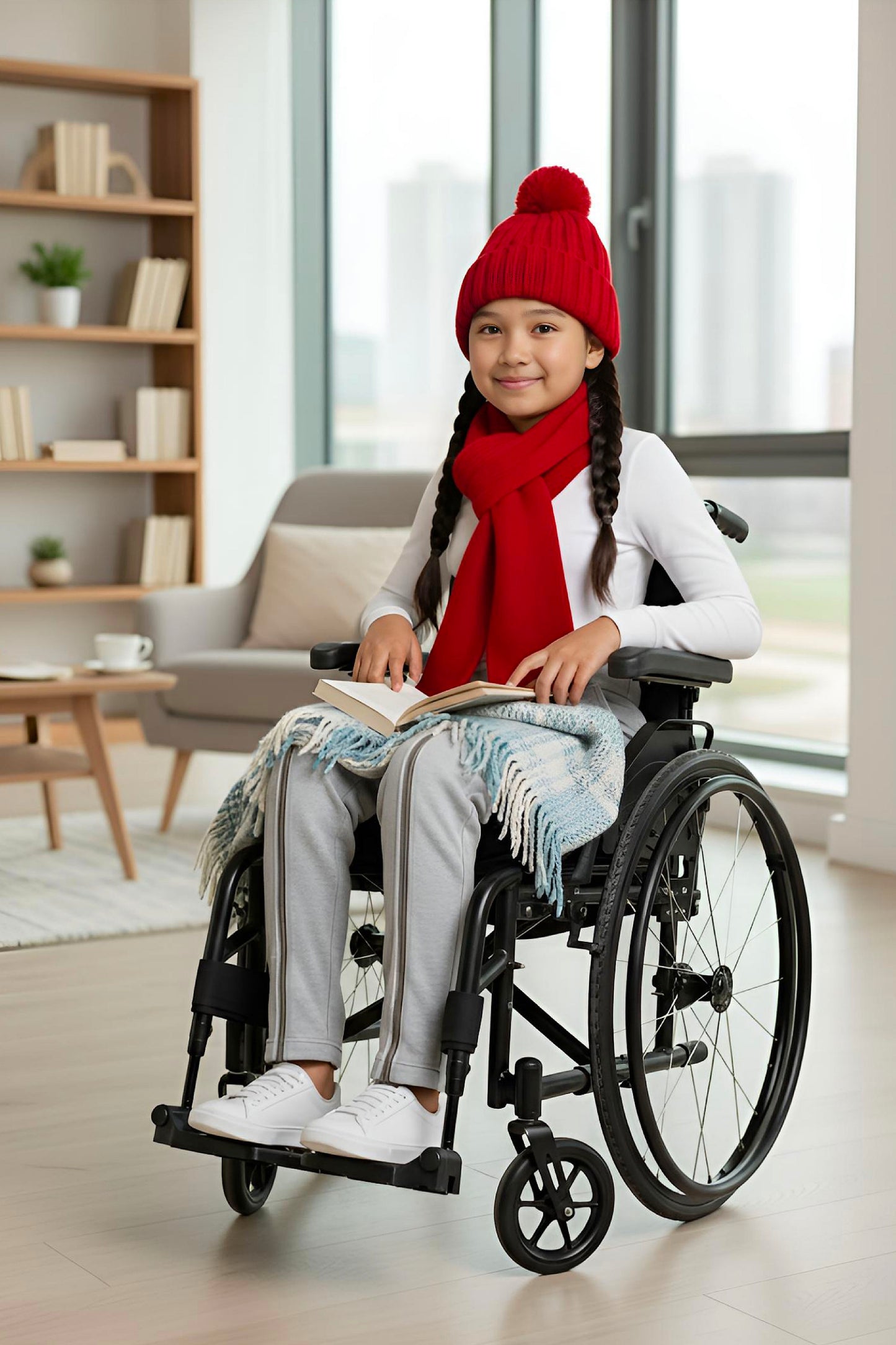 Adaptive Kids Sweatpants with Full-Leg Zippers for Easy Undressing