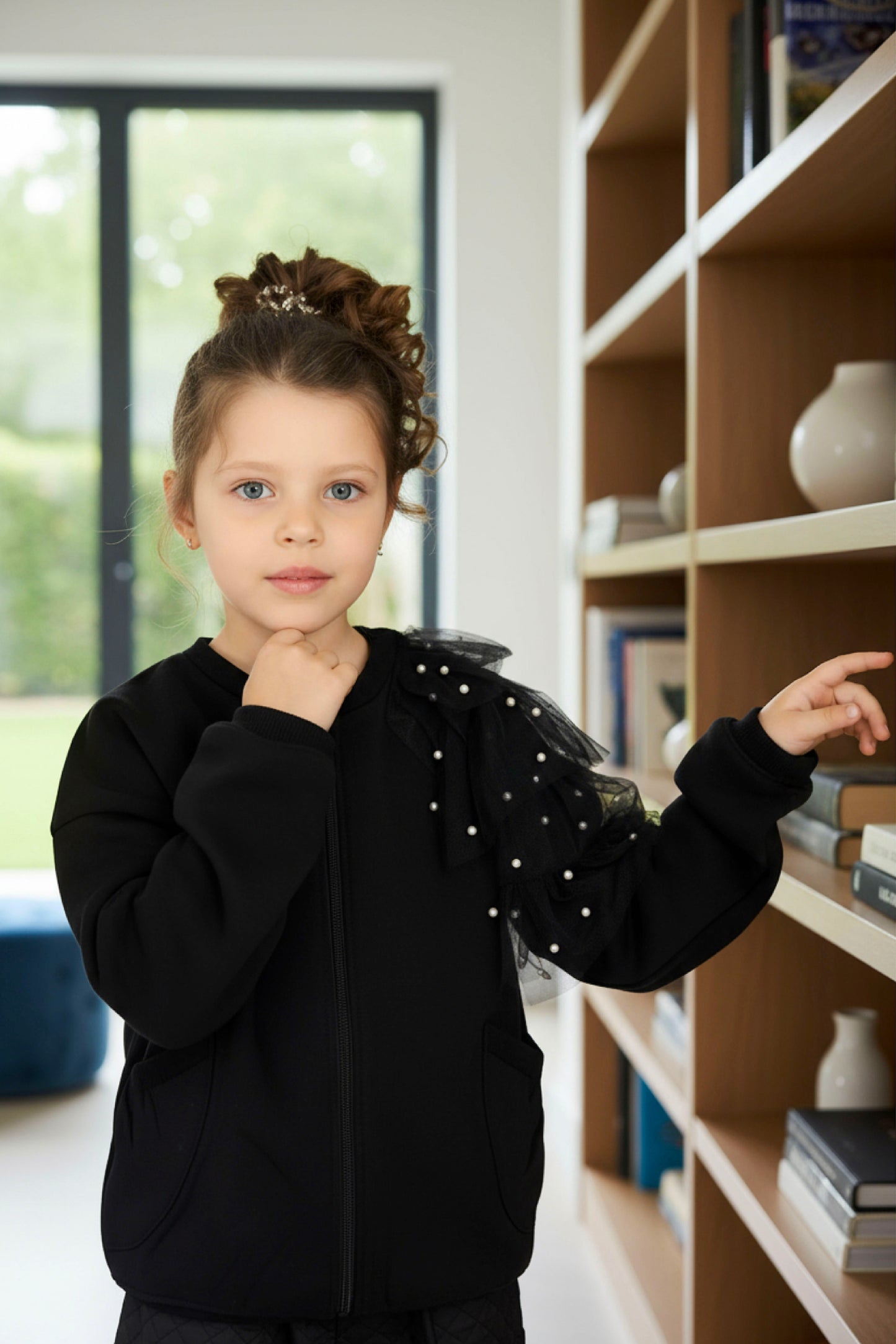 Adaptive Kids Dolman Sleeve Sweatshirt, with Magnetic Zipper & Sleeve Easy Undressing