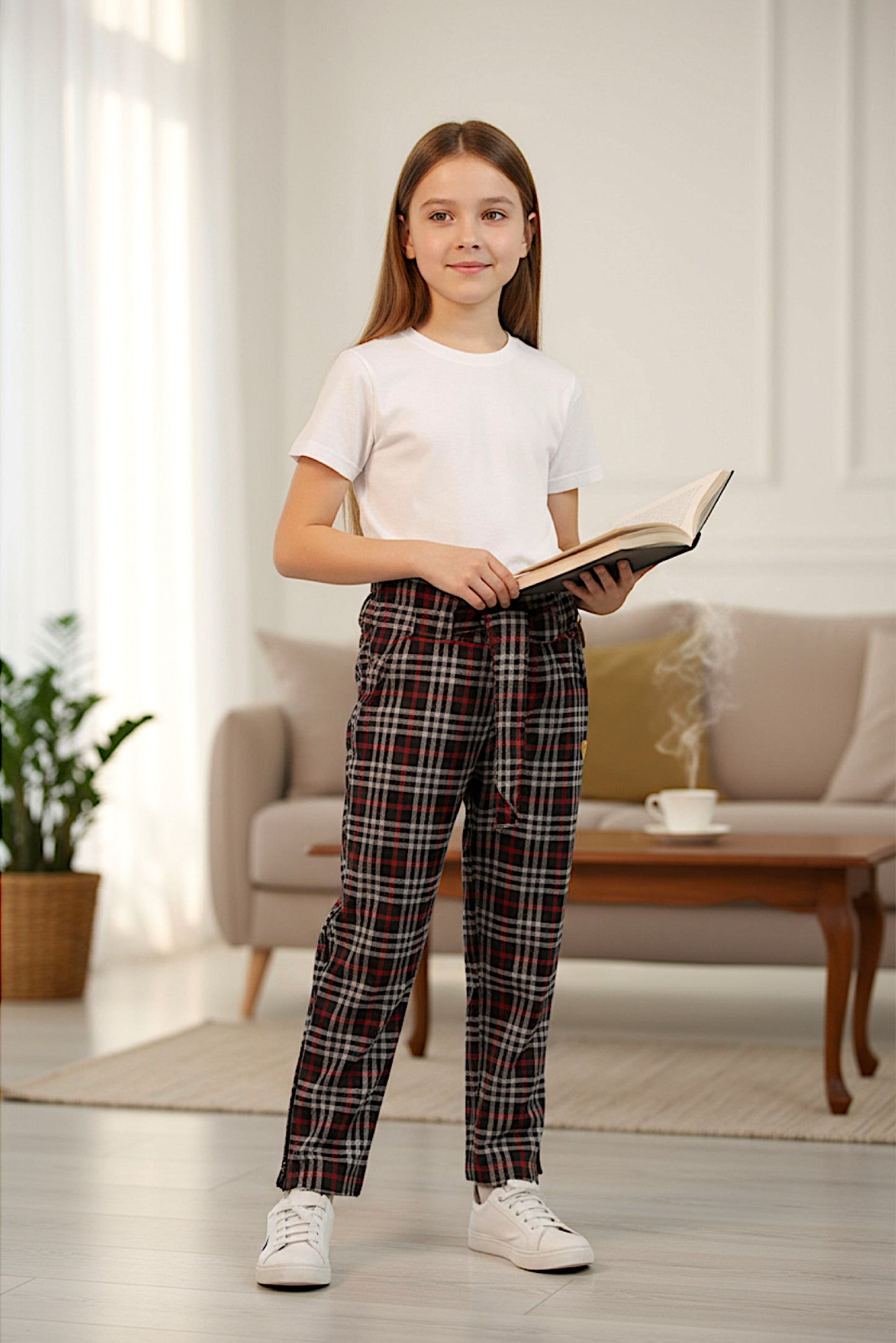 Adaptive Kids Stretch Pants: Elastic Waistband, Full Side Zipper for Easy Undressing