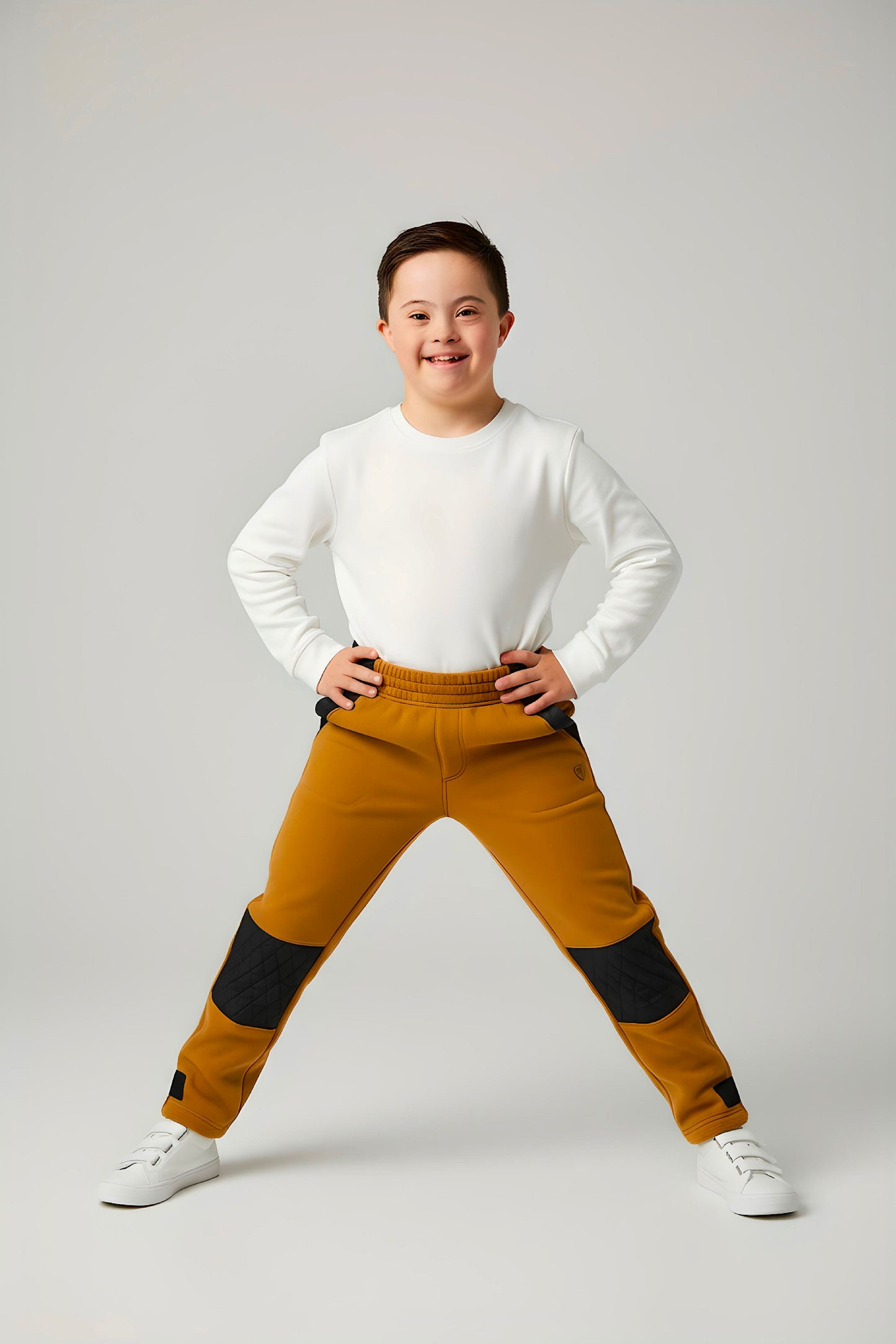 Adaptive Kids Polar Pants, Adjustable Waist, Knee Insert & Full Zipper for Easy Undressing