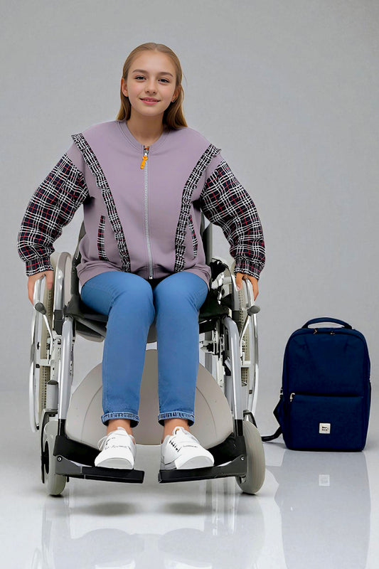 Adaptive Kids Sweatshirt, with Pockets, Magnetic Zipper & Easy-Undressing Sleeves