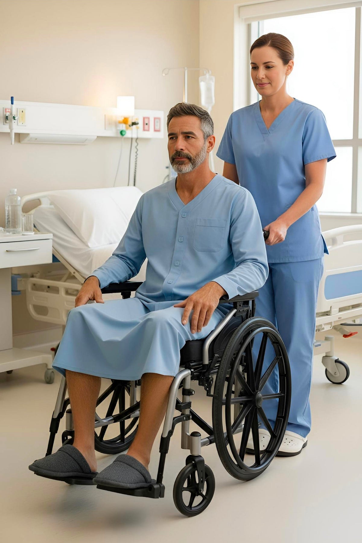 Men's Adaptive Pyjama Robe: Sophistication and Comfort for Medical Needs