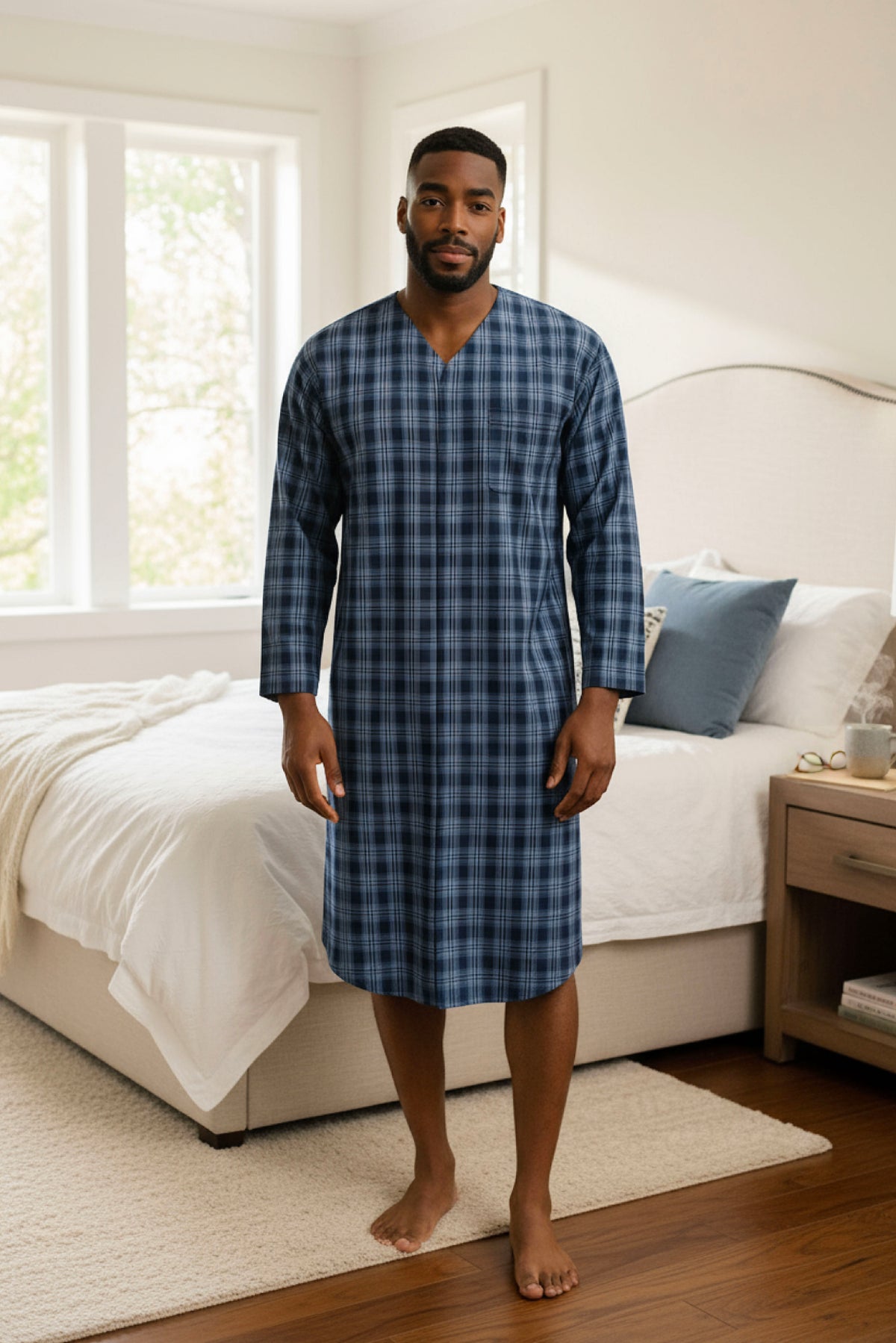 Men's Adaptive Pyjama Robe: Sophistication and Comfort for Medical Needs
