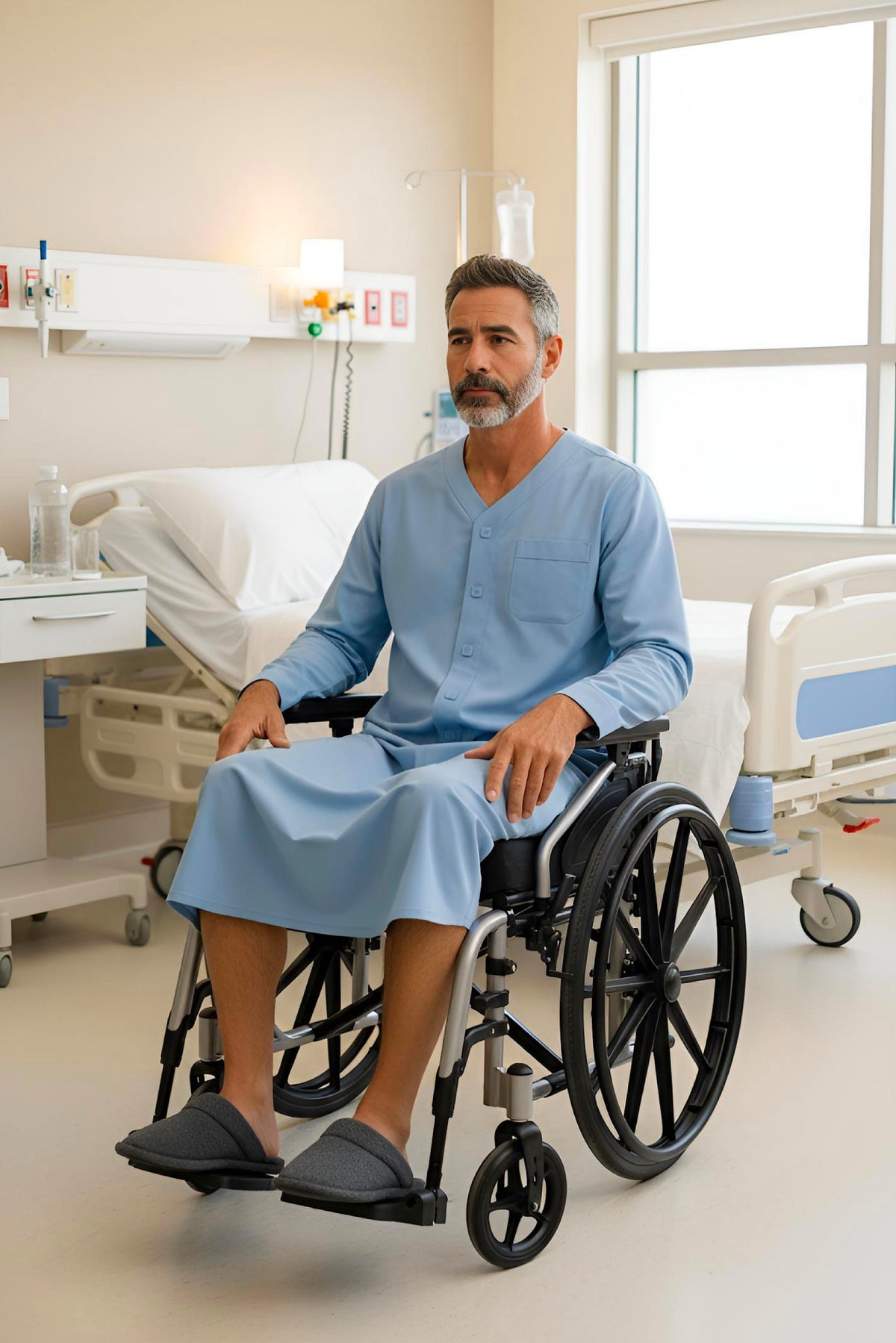 Men's Adaptive Pyjama Robe: Sophistication and Comfort for Medical Needs
