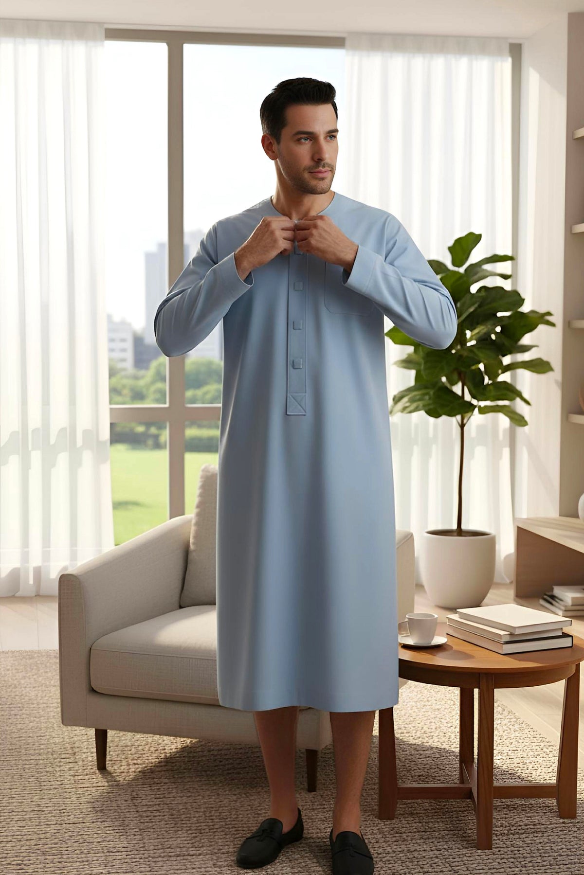 Men's Adaptive Pyjama Robe: Sophistication and Comfort for Medical Needs