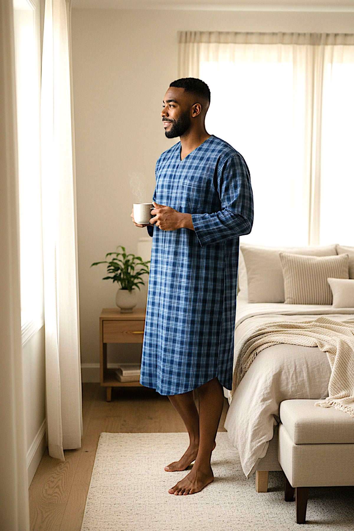 Men's Adaptive Pyjama Robe: Sophistication and Comfort for Medical Needs