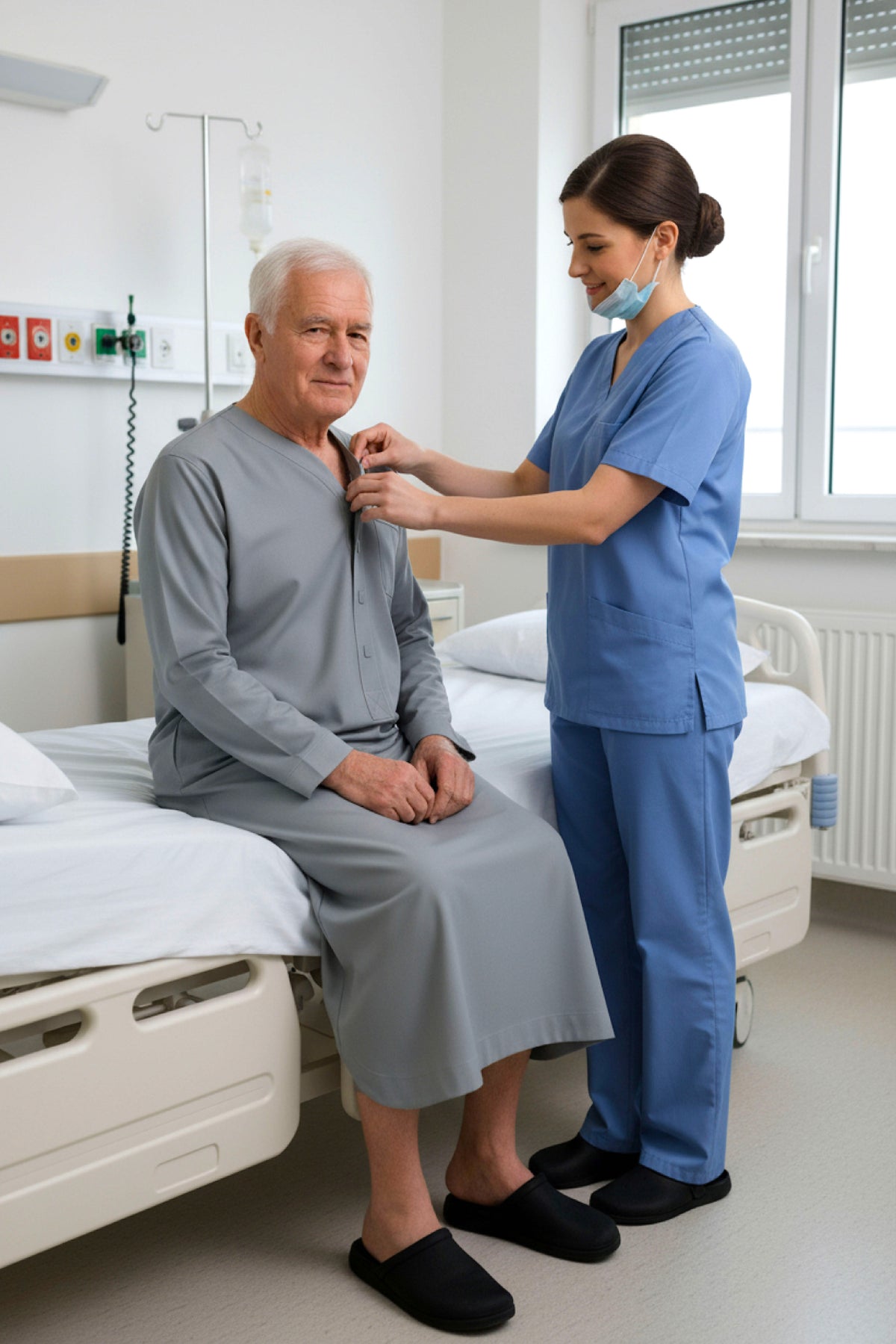 Men's Adaptive Pyjama Robe: Sophistication and Comfort for Medical Needs