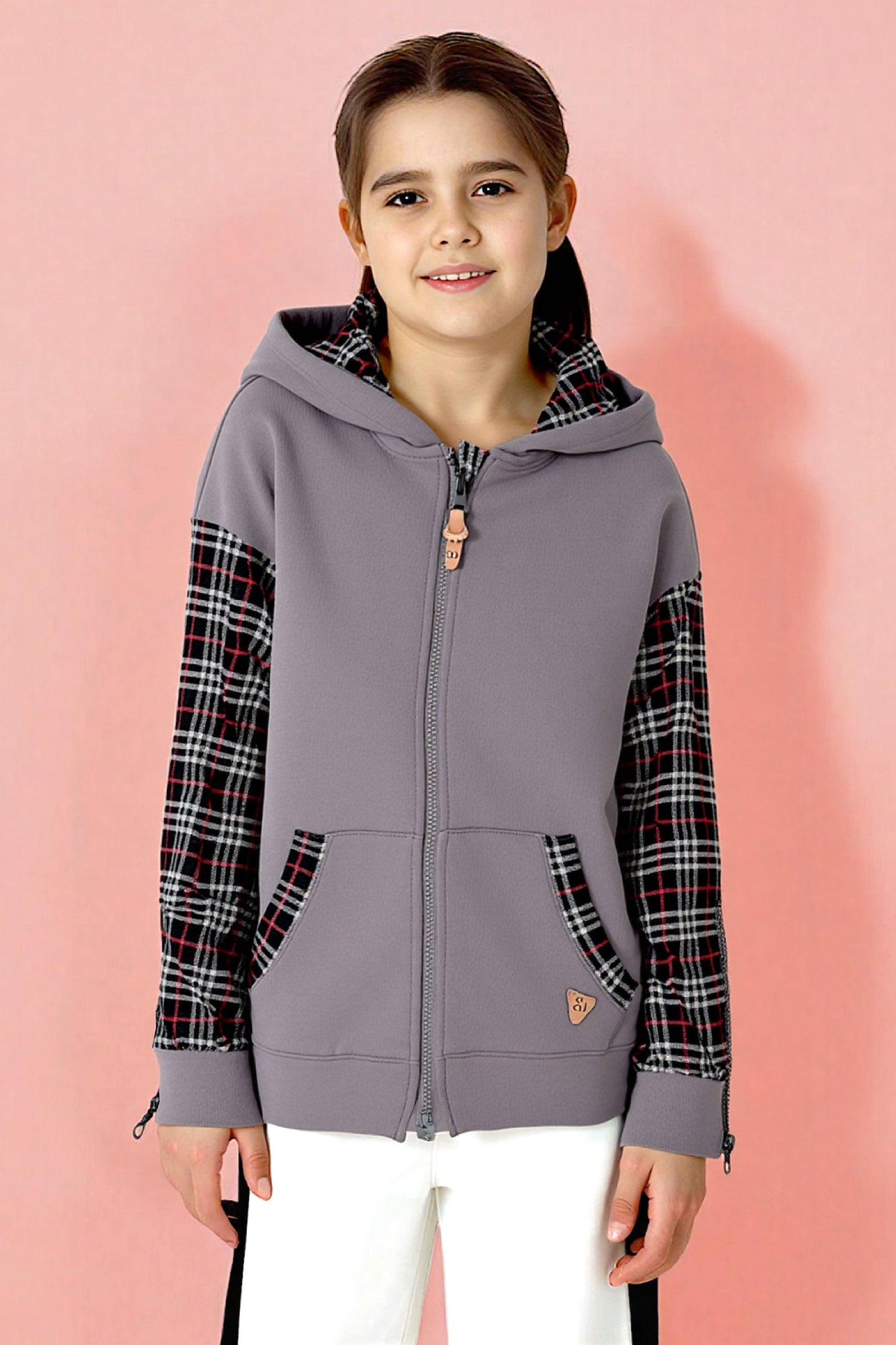 Adaptive Kids Hoodie with Cargo Pocket & Magnetic Zipper for Easy Undressing