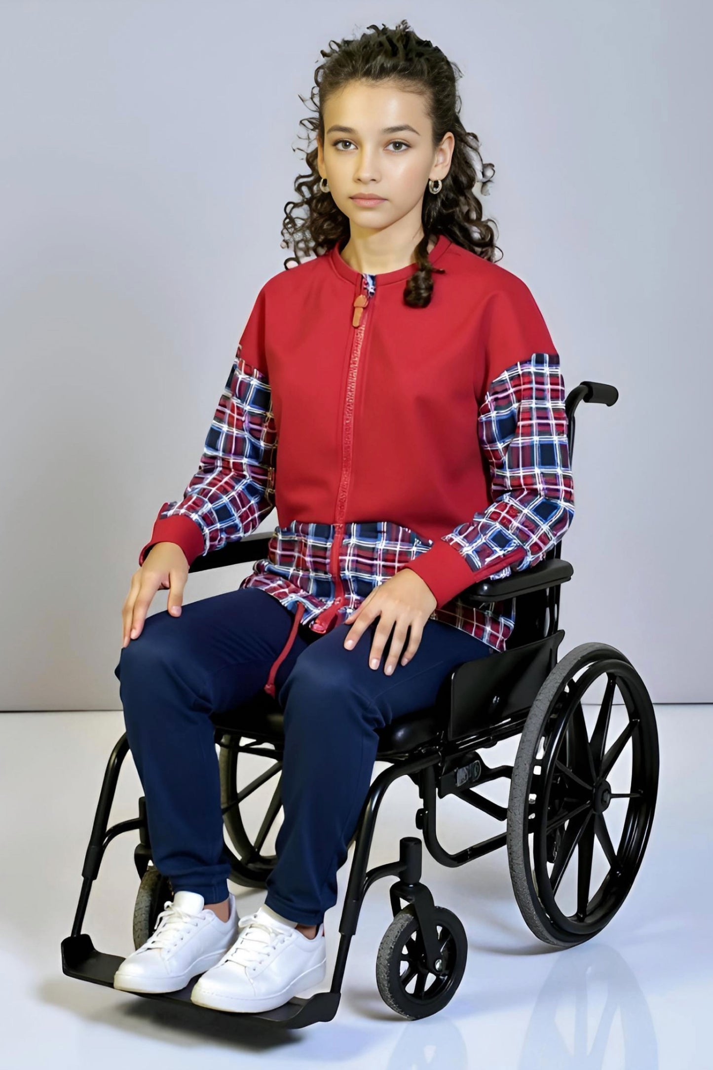 Adaptive Kids Sweatshirt: Magnetic Zipper, Easy-Undressing Sleeves