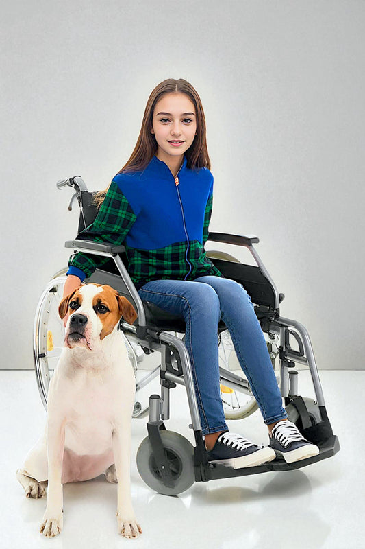 Adaptive Kids Sweatshirt: Magnetic Zipper, Easy-Undressing Sleeves