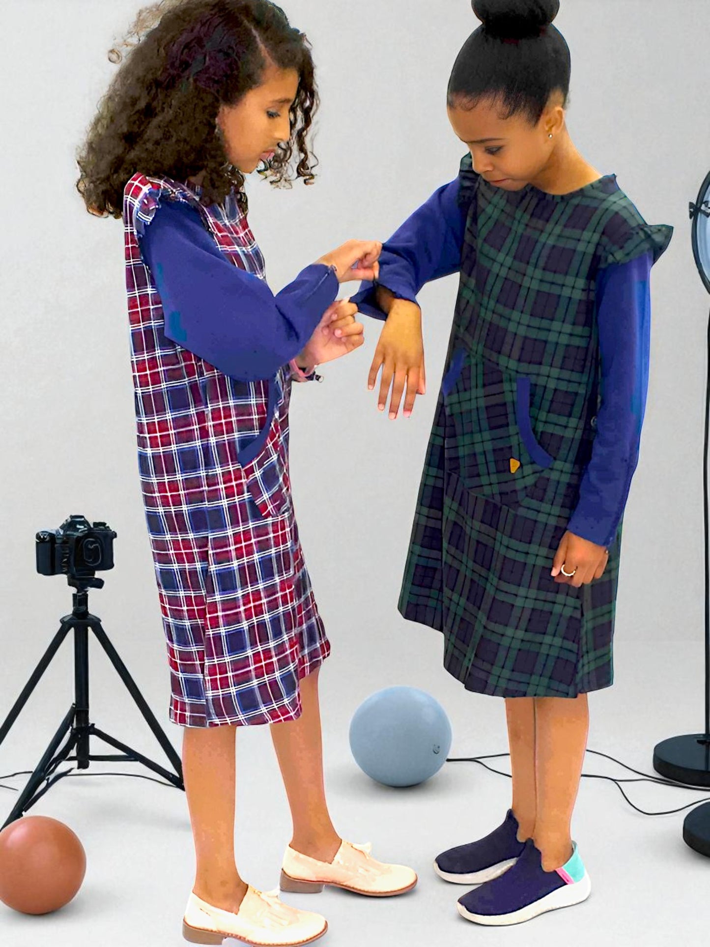 Adaptive Kids Stretch Dress: Back Zipper, Cargo Pocket, Easy-Undressing Sleeves