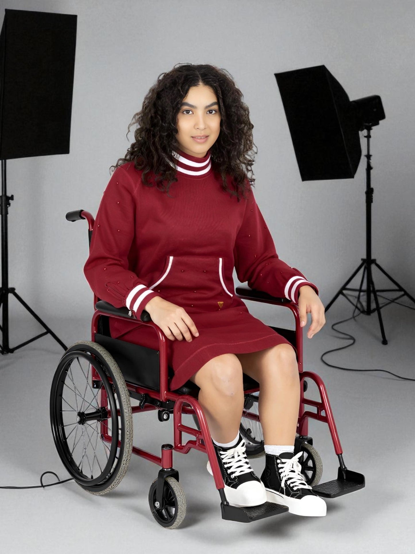 Adaptive Kids Classic Dress: Back Zipper, Front Cargo Pocket, Easy-Undressing Sleeves