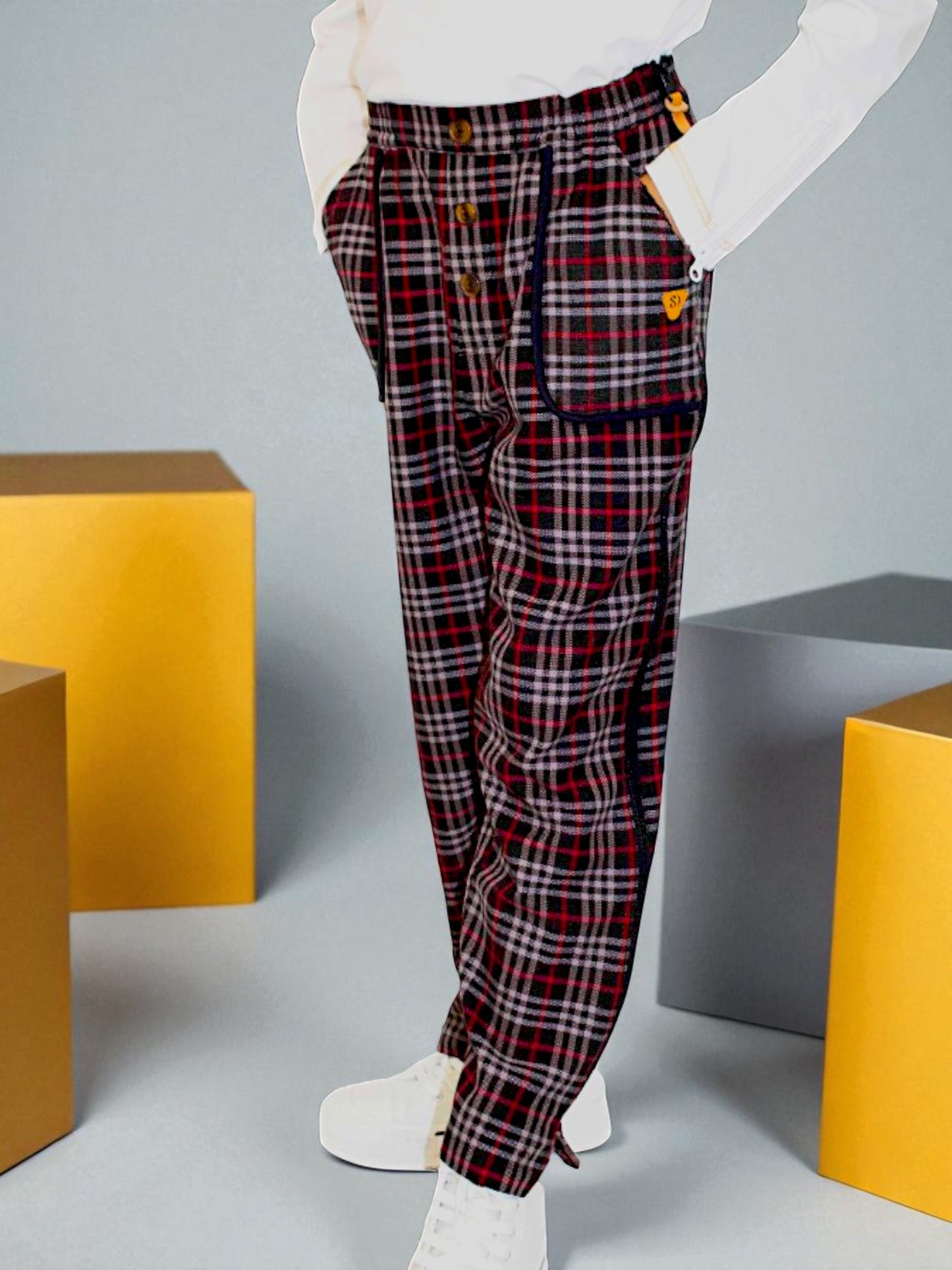 Adaptive Kids Stretch Pants: Elastic Waistband, Full Side Zipper for Easy Undressing