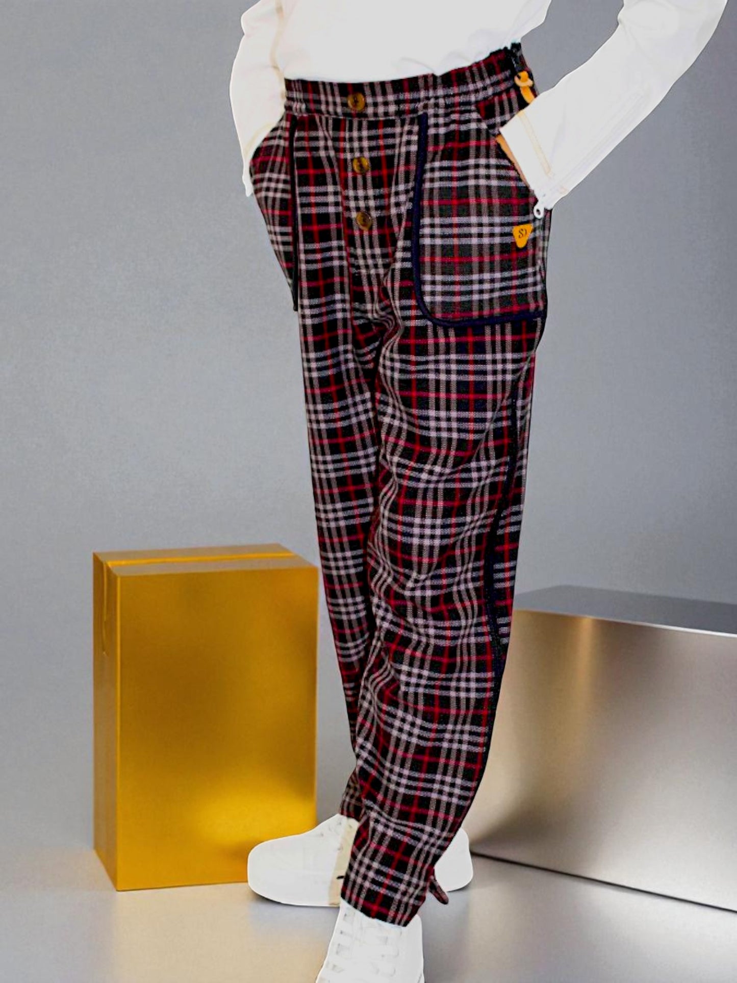 Adaptive Kids Stretch Pants: Elastic Waistband, Full Side Zipper for Easy Undressing