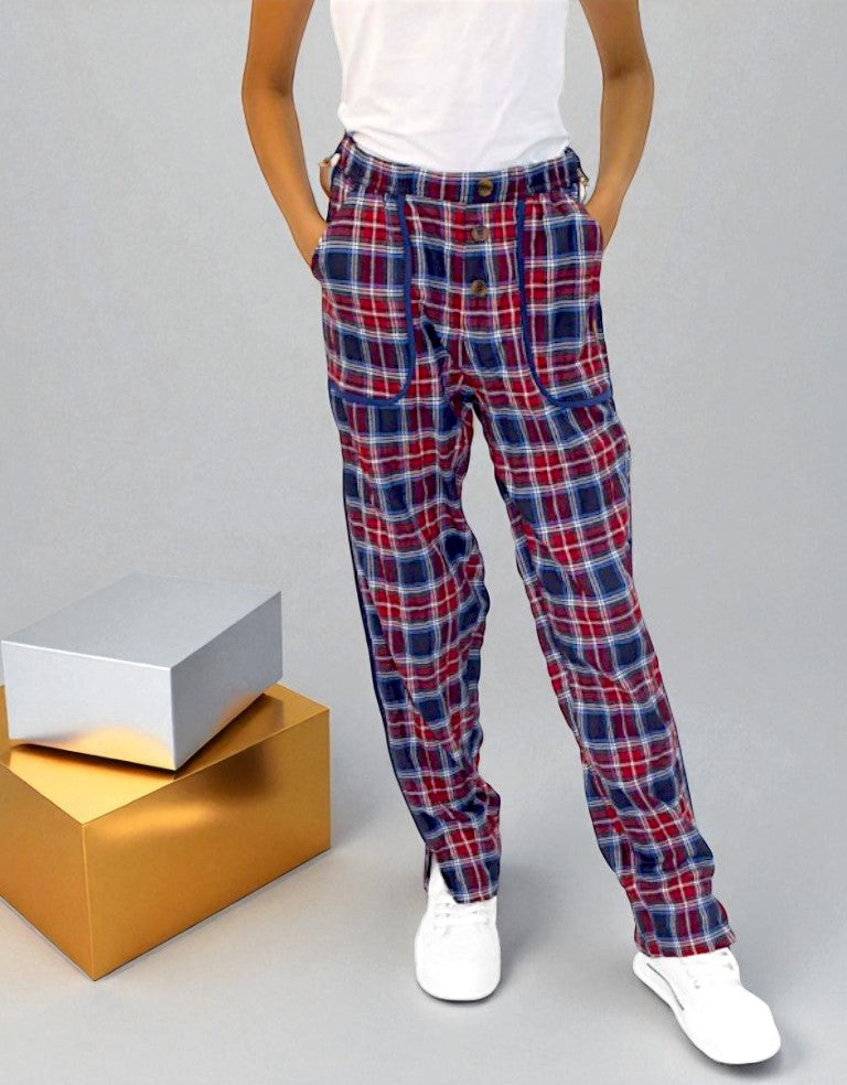 Adaptive Kids Stretch Pants: Elastic Waistband, Full Side Zipper for Easy Undressing